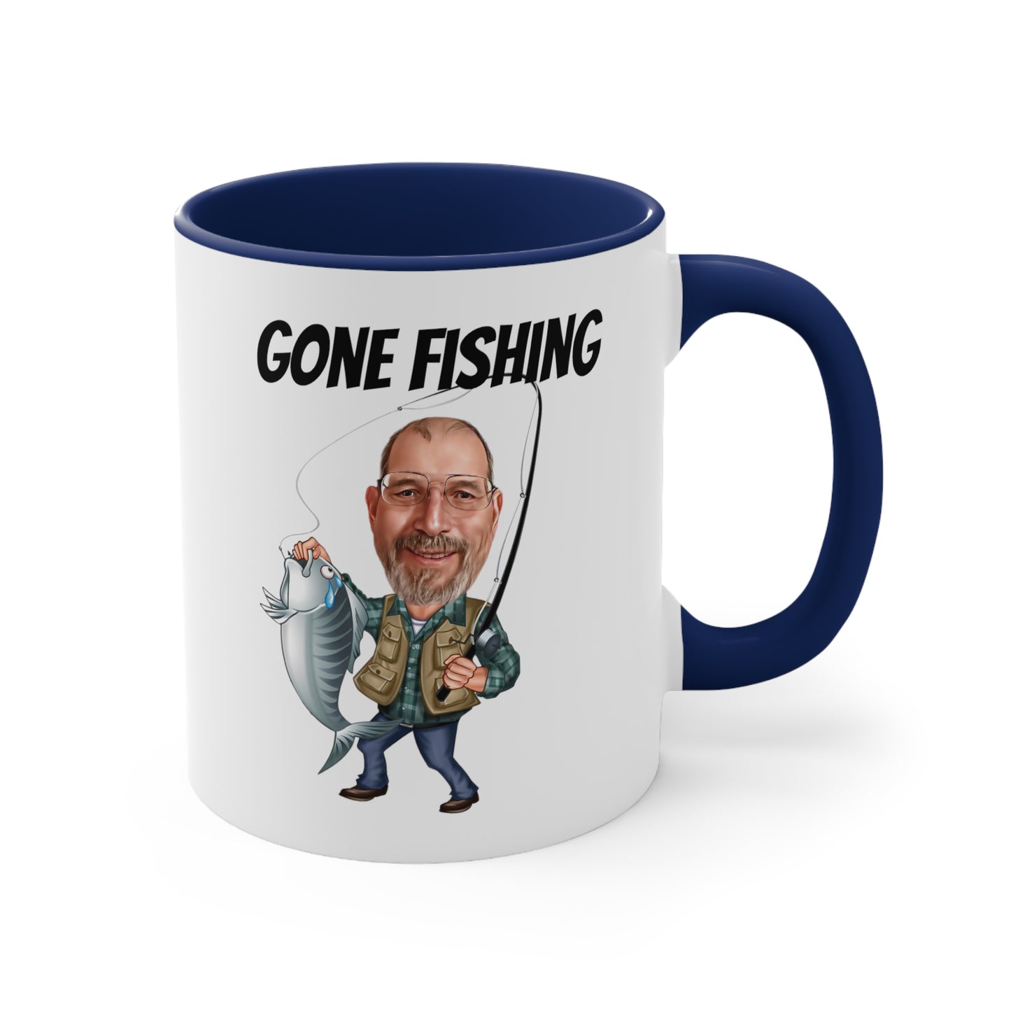 Personalized Fisherman Cartoon Coffee Mug