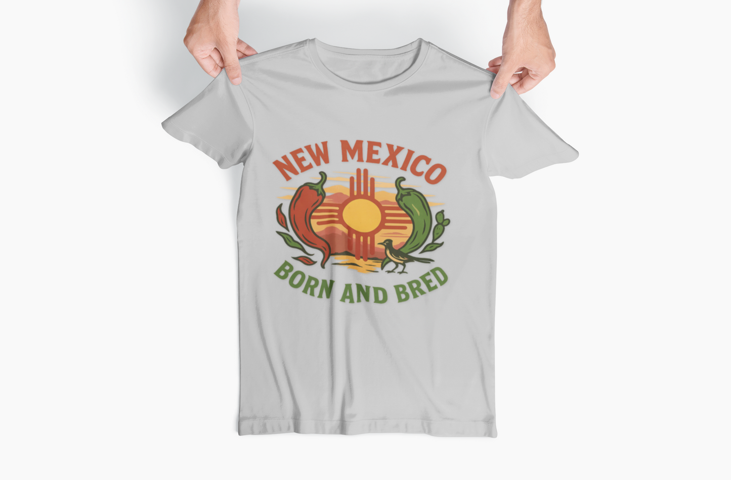 Born and Bred in New Mexico Red and Green Chile Unisex T-Shirt