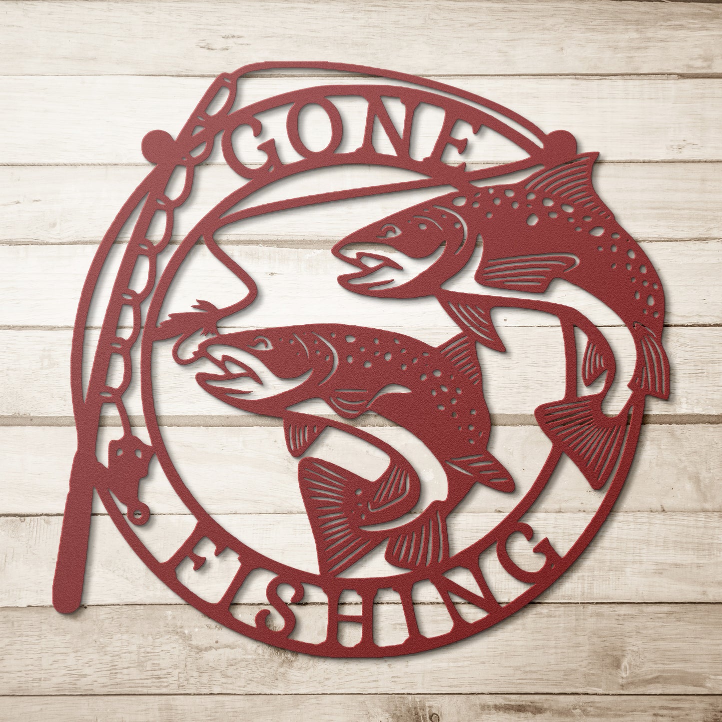 Gone Fishing Metal Wall Art
